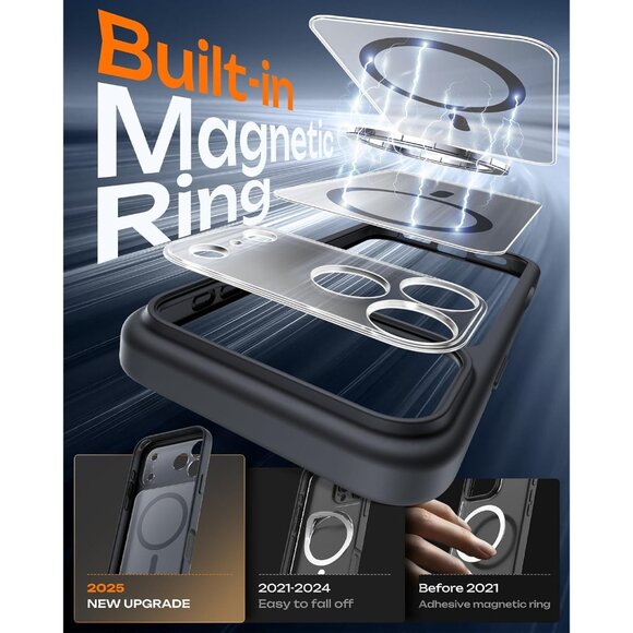 Black Iphone 17 Pro Max Full Camera Protection Translucent Matte Phone Case - Picture 4 of 8